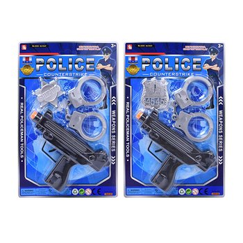 Police Toy Playset with Machine Gun, Handcuffs & Badge (6 pcs)