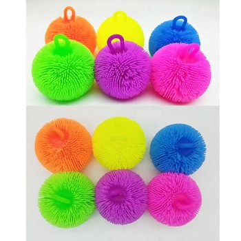 PUFFER BALL WITH BRIGHT COLORS - 8CM - IN DISPLAY (12pcs.)