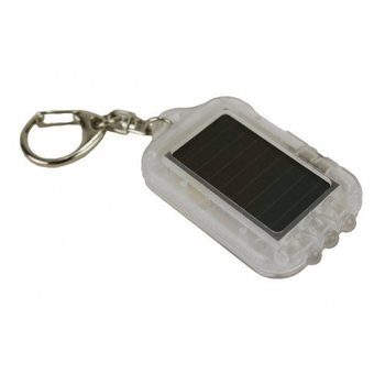 SOLAR KEY RING WITH LED LIGHT - TRANSPARENT (20pcs)