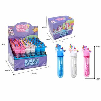 Unicorn Bubble Wands in Display (24 pcs)