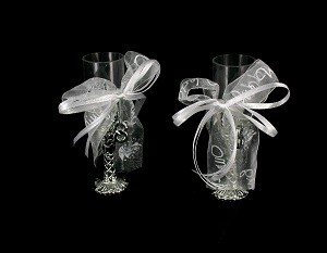 DECORATIVE CHAMPAGNE GLASSES (6 pcs.)