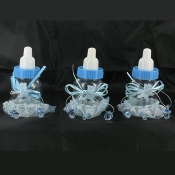 Blue Decorative Baby Bottles with Fringes (6 pcs)