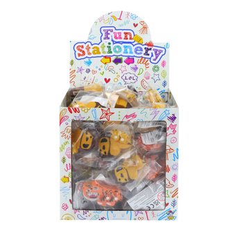 JUNGLE ANIMALS ERASERS IN DISPLAY (84pcs.)