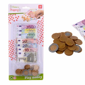 HOME SHOPPING - EURO PLAY MONEY & BILLS ON CARD (6pcs.)