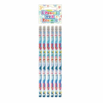 6-Piece Mermaid Pencil with Eraser Set - In Display (24 Sets)