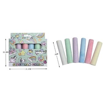 6 Pieces Large Sidewalk Chalk - Model: Unicorn (12 pcs)