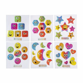 GLITTER STICKERS - MODEL: SMILEY (100 pcs)
