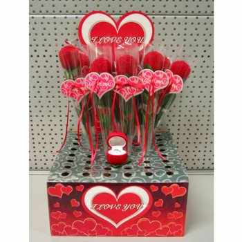 ROSE WITH RING IN DISPLAY (48 pcs.)