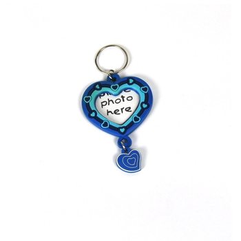 Heart Photo Keychain - Blue (35 pcs)