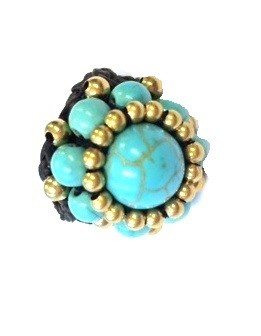 Ibiza Style Ring with Turquoise Stone | Boho Fashion Ring