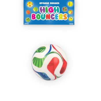 HIGH BOUNCE FOOTBALL BOUNCY BALL - IN DISPLAY (24 pcs)