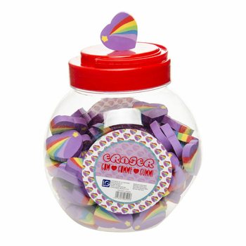 Rainbow Heart Eraser in Jar (100 pcs.)