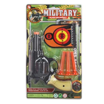Military Pistol Set with Suction Darts & Targets (6 pcs)