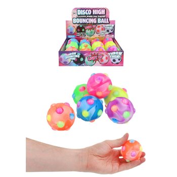 DISCO LIGHT UP BOUNCING BALL - 6CM - IN DISPLAY (12pcs.)