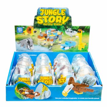 Brick Building Blocks in Egg - Mix Jungle Animals (12 pcs)