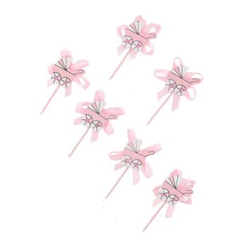 BABY SHOWER CUPCAKE TOPPERS - PINK STROLLER (12 pcs.)