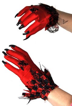 Devil Gloves with Long Nails for Women (6 pcs)