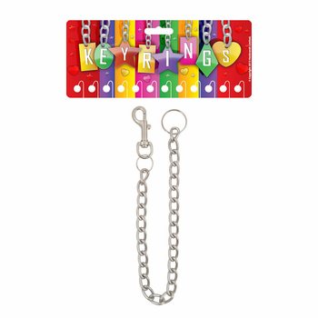 IRON KEYRINGS WITH EXTRA LONG METAL CORD (12 pcs)