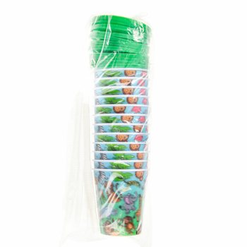 Jungle Animal Drinking / Ice Cream Cups with Straw (12 pcs)