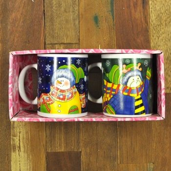 2 PIECE SET CHRISTMAS MUGS