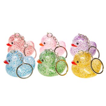Glitter Duck Keyrings - Mixed Colors (12 pieces)