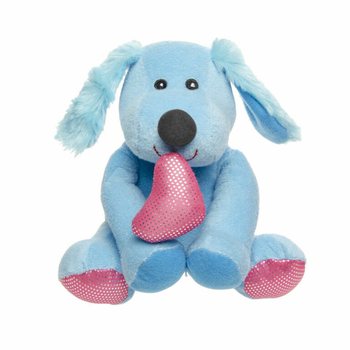 PLUSH DOG WITH HEART - 17 CM - MIXED COLORS (12 pcs)