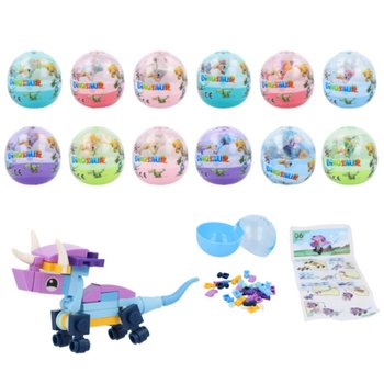 Bricks Building Blocks Dinosaur in Capsule & Dispenser (12 pcs)