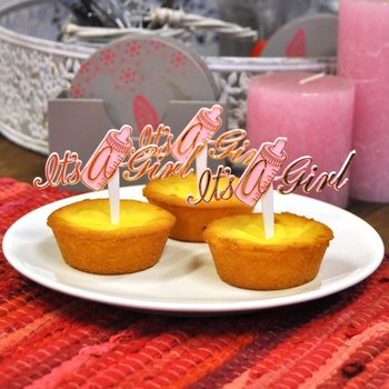 Baby Girl Cupcake Toppers - It's a Girl (12 pcs.)