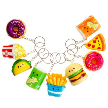Squishy Fast Food Keychains in Display (24 pcs)