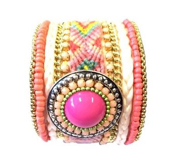 Luxury Wide Ibiza Bracelet Salmon/Pink (1 pc)