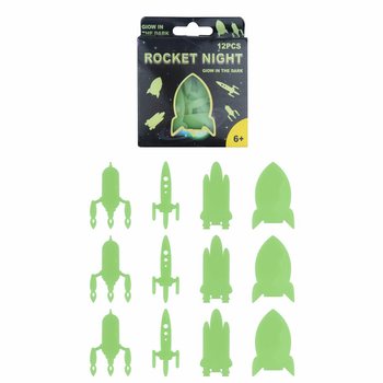GLOW IN THE DARK SPACE ROCKET CEILING STICKERS IN DISPLAY (24 pcs)