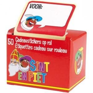 NICHOLAS 50 GIFT STICKERS ON ROLLER (10pakken)