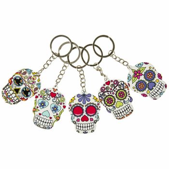 Retro Skull Keychains (48 pcs)