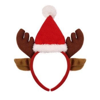 CHRISTMAS REINDEER HEADBAND WITH SANTA HAT (48 pcs)