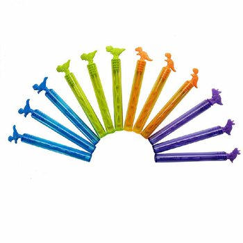 COLORED DINOSAUR BUBBLE RODS (1 Pack of 12)