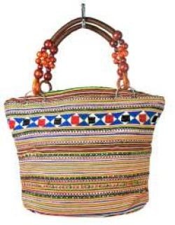 B-FAIR Tas Beads - Handbag with Brown Beaded Handles (1 pc)