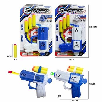 Shooter Toy Pistol with 3 Suction Cups on Card (6 pcs.)