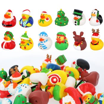 Christmas Rubber Ducks Mix 6cm (12 pack) - Festive Novelty Toys