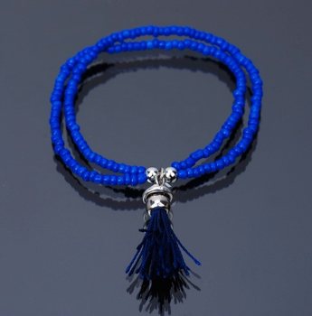 Ibiza Look Bracelet with Tassel Blue (1 pc)