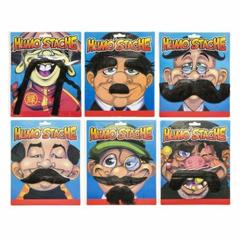 Funny Fake Stick-On Moustaches on Card (24 pcs)