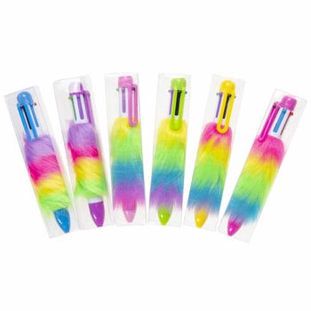 FLUFFY BALLPOINT PEN WITH 6 BUILT-IN COLORS - IN DISPLAY (24 pcs)