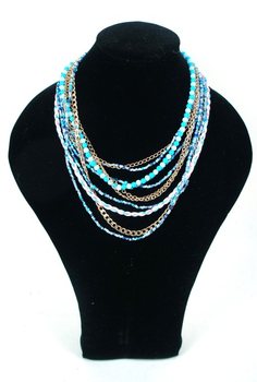 Ibiza Look Necklace Blue (1 pc)