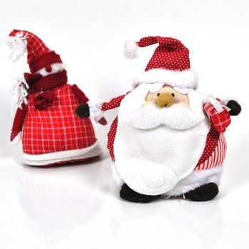 PLUSH SANTA & SNOWMAN (4pc).