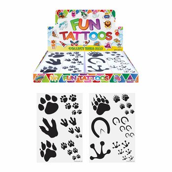 Fun Tattoos - Model: Animal Footprints in Display (96 pcs)