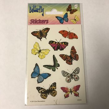 STICKER SHEET: BUTTERFLIES, Dim. 16 x 9 cm (10 pcs)