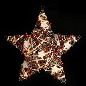 FLASHING STAR CHRISTMAS DECORATION 45 CM. (2st.)