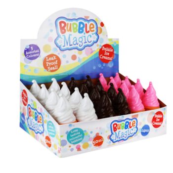 LARGE ICE CREAM BUBBLE BLOWERS 50ML IN DISPLAY (24 pcs)