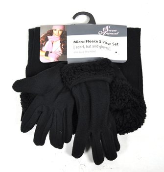 3-Piece Micro Fleece Set Black