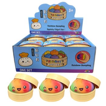 RAGE - RAINBOW Squishy Bun Dumplings LARGE (Dim. 8.5 x 8.5 x 4.8 cm) - Viral 2026 Fidget Toy (12 pcs)