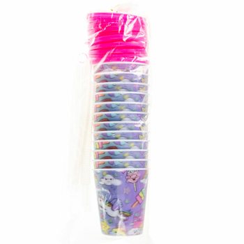 UNICORN DRINKING / ICE CREAM CUP WITH STRAW (12pcs)